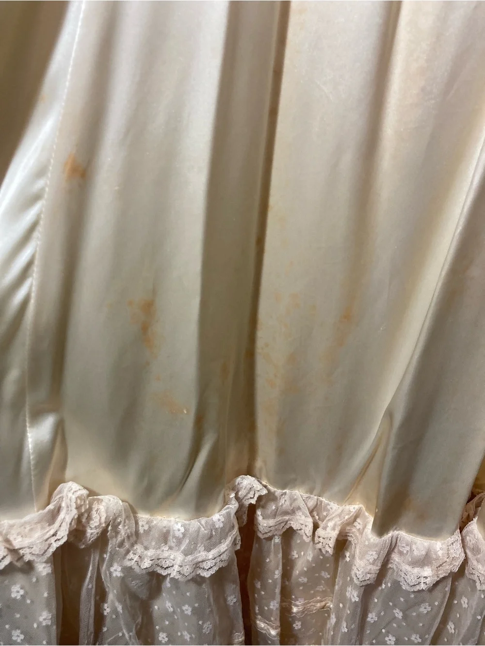 Gunne Sax 1970’s Satin Corset Maxi Dress Lace Beads Size 7 (Size XSmall) AS IS - Picture 13 of 16